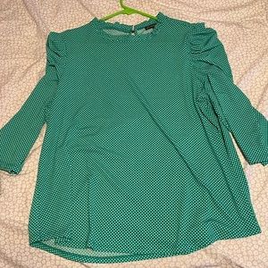 Adriana Papell XL. Green polkadot 3/4sleeve. Gently worn